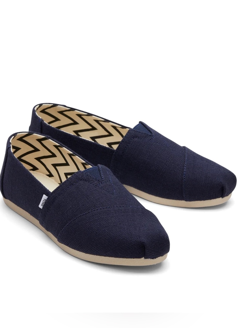 TOMS Navy Blue Canvas Slip-On Flats Women's Shoes Size 9.5 NWT